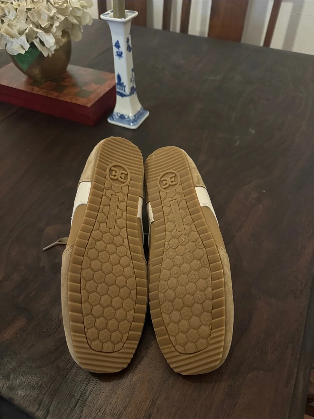 Sam Edelman Tan and White Women's Sneakers
